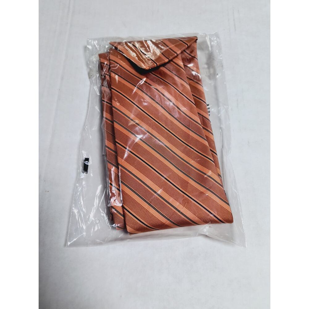Stafford Essentials Mens Orange Striped Ties Polyester Blend Classic Formal